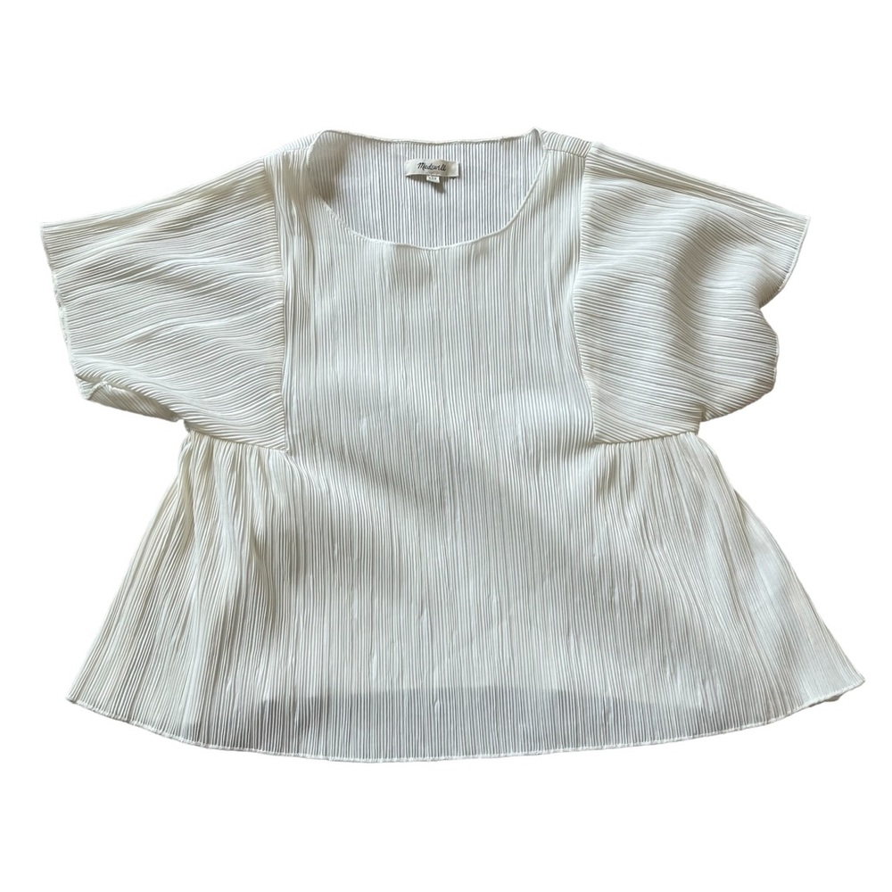 Madewell Pleated Flowy Cream Top - Size XXS